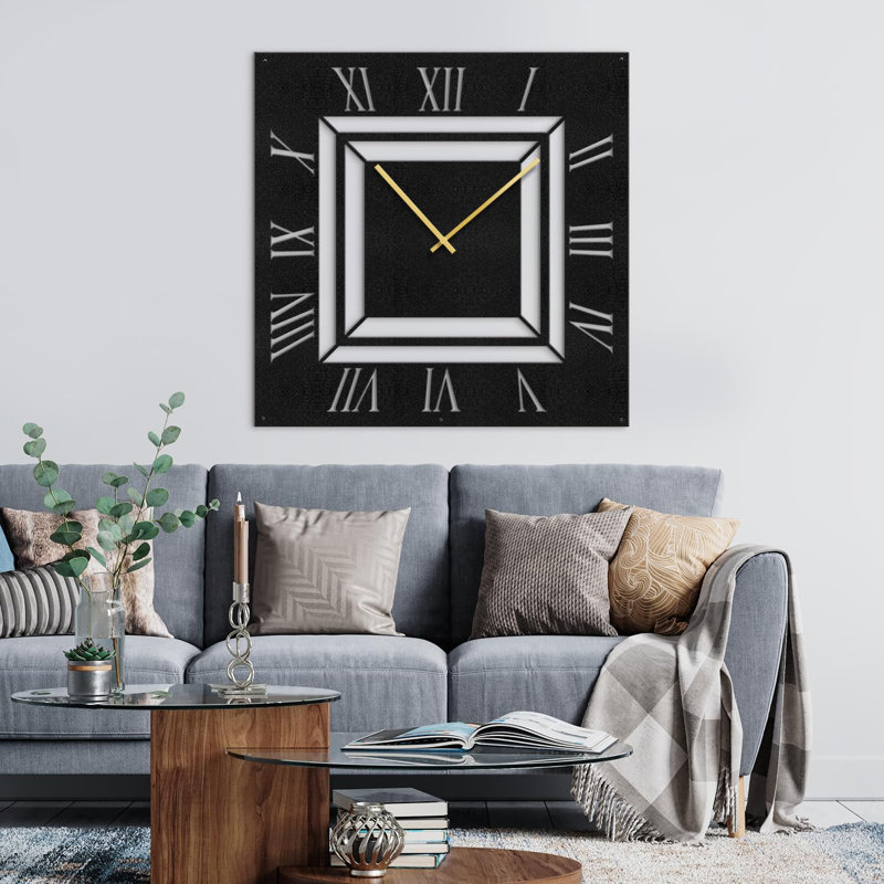 Horloge murale en métal, L 12 po x H 12 po