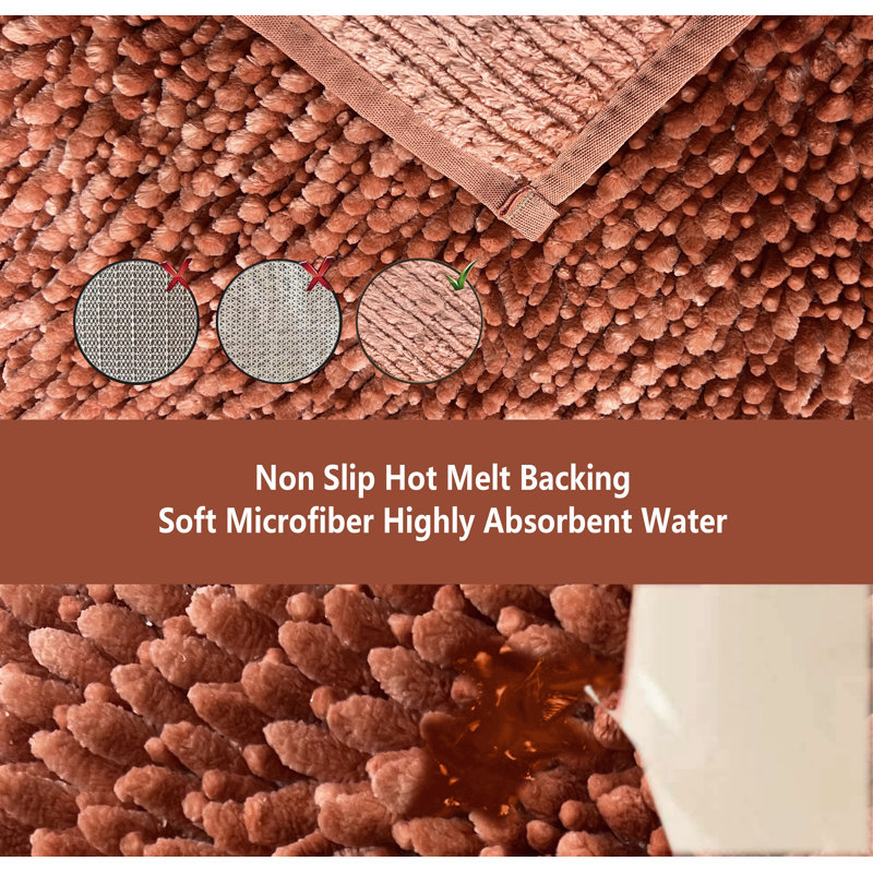 Lanarose Bath Rug, Orange Rust