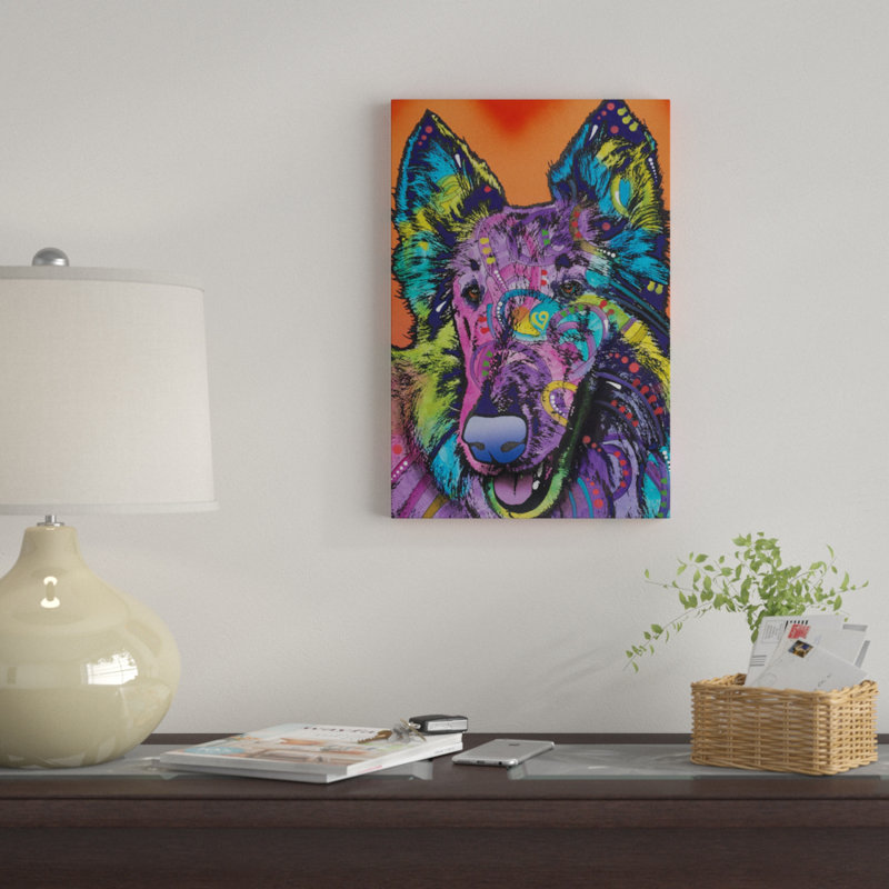 «Ava, Collie», impression sur toile, H 26 po x l 18 po x P 1,5 po, Toile encadrée noire, Pas de tapis