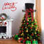 Décoration de sapin de Noël noire, étoile de Noël, chapeau de Noël étoile rouge, motif de sapin de Noël, décoration de sapin de Noël rustique
