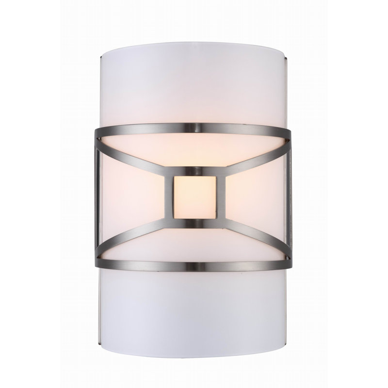 Plafonnier encastré 1 lumière à intensité variable Hultgren, Nickel satiné