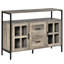 Buffet, armoire de cuisine, armoire à café avec tablettes réglables, portes en verre et 2 tiroirs pour le salon HOMcom