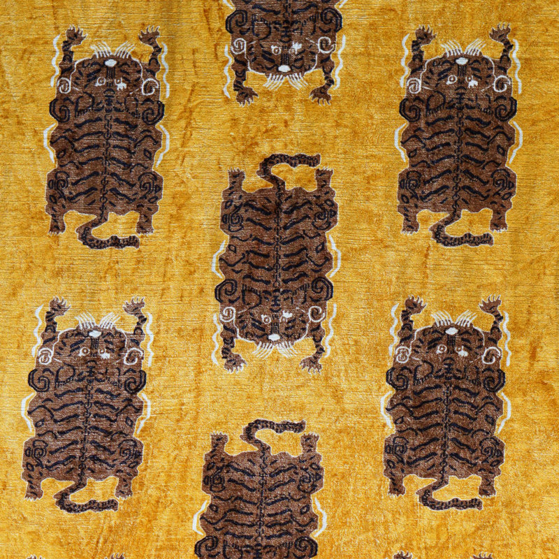 Le Tibetan in Gold Velvet Fabric