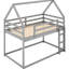 Lit superposé simple au-dessus de gris - en forme de maison pour un sommeil agréable avec nuits de repos incluses