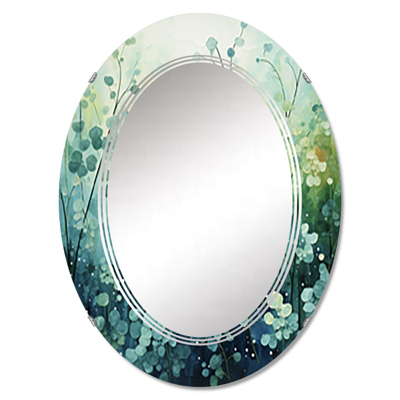 Zijah - Miroir mural moderne ovale, 30 po x 20 po