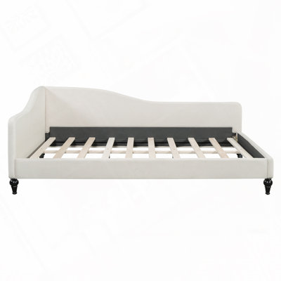 L-Shaped Linen Daybed, with Solid Wood Legs