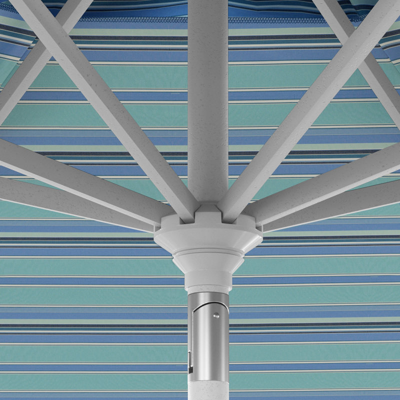 Parasol de patio blanc mat 11 pi., Bleu