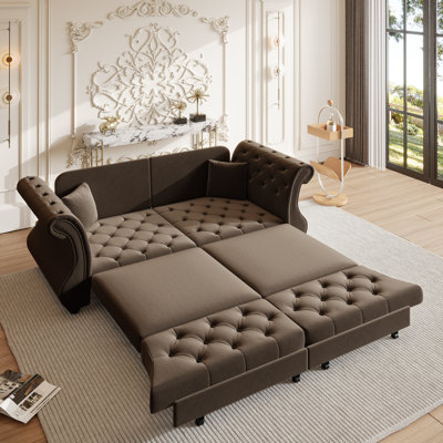 Canapé-lit Chesterfield surdimensionné de 83,8 po