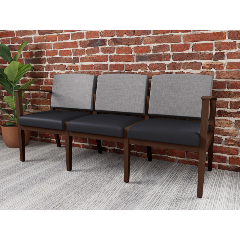 Canapé 3 places, Noyer Riftwood, Gris Chambray / noir Patriot Plus
