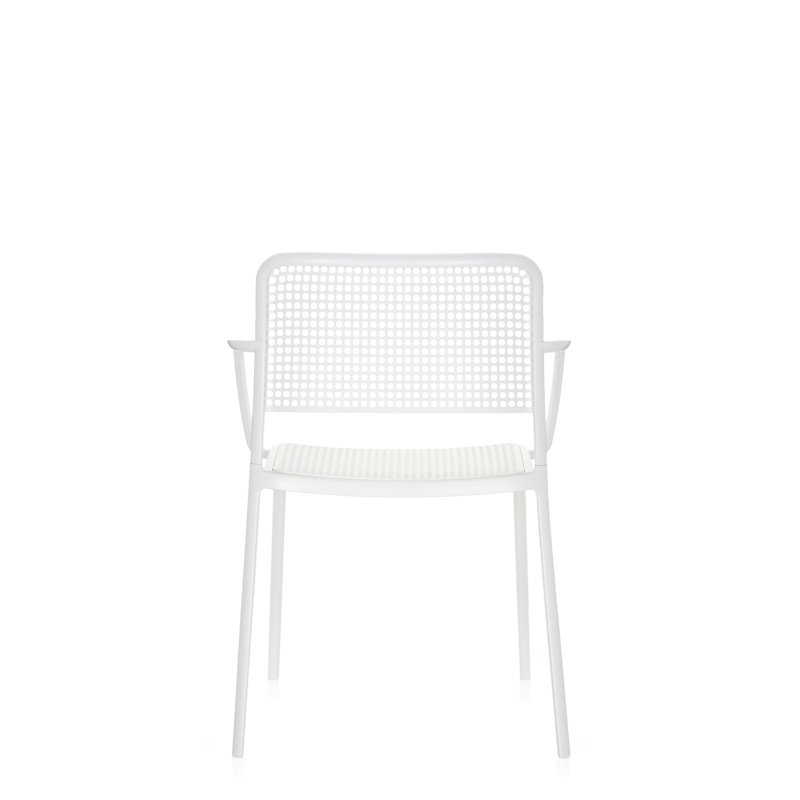 Audrey Armchair, White, White Painted Steel