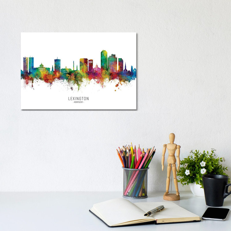 Lexington Kentucky Skyline City Name by Michael Tompsett - Wrapped Canvas Gallery-Wrapped Canvas Giclée