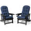 Ensemble de chaises d'extérieur en PEHD Adirondack avec coussins-565987843-565987903