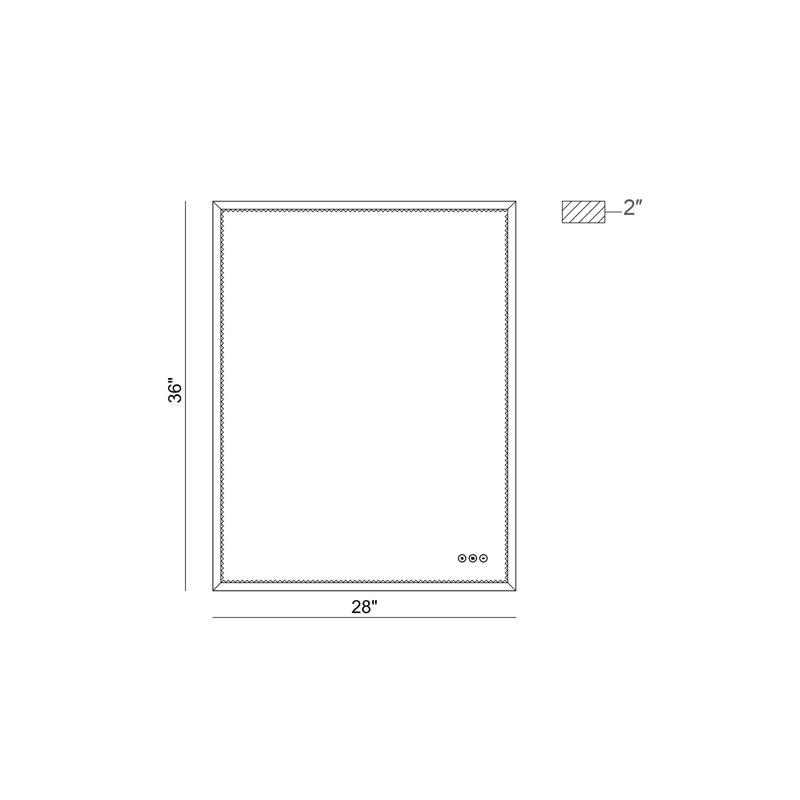 Miroir Cerissa, 36 po x 28 po, Noir