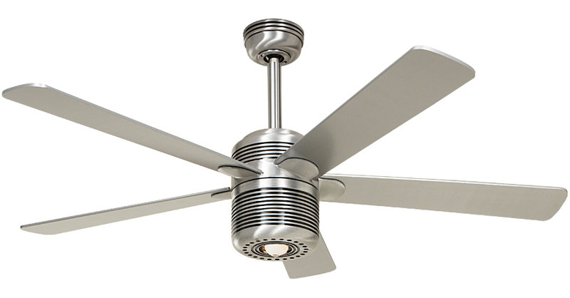 132cm Ceiling Fan with Light Kit, Brushed Aluminium