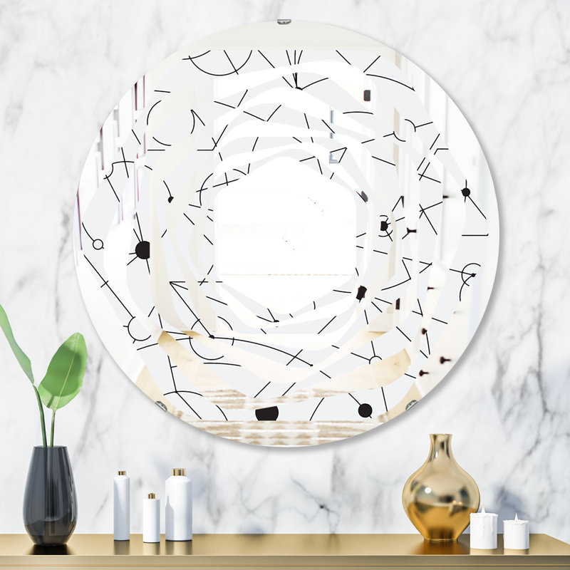 Miroir mural moderne dessiné à la main, H 31,5 po x l po