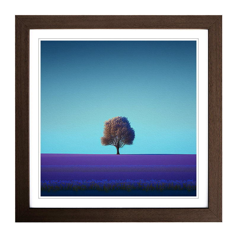 Single Picture Frame Print on Wood, Walnut