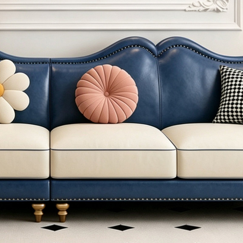 Canapé bleu clair de luxe de style américain, 110.24" W