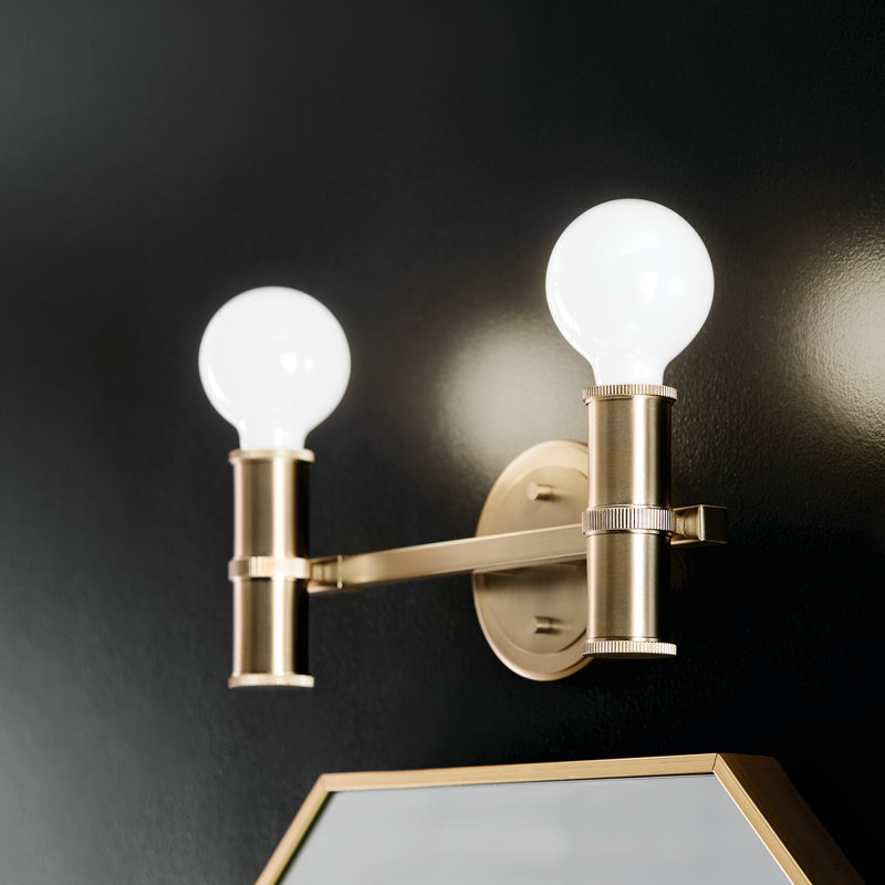 Gefferie 2-Light Champagne Bronze Vanity Light, Champagne Bronze