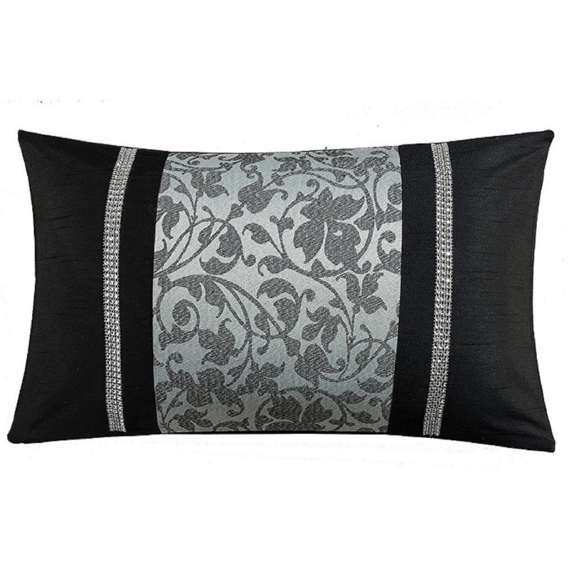 Karson Floral Rectangular Cushion, Black
