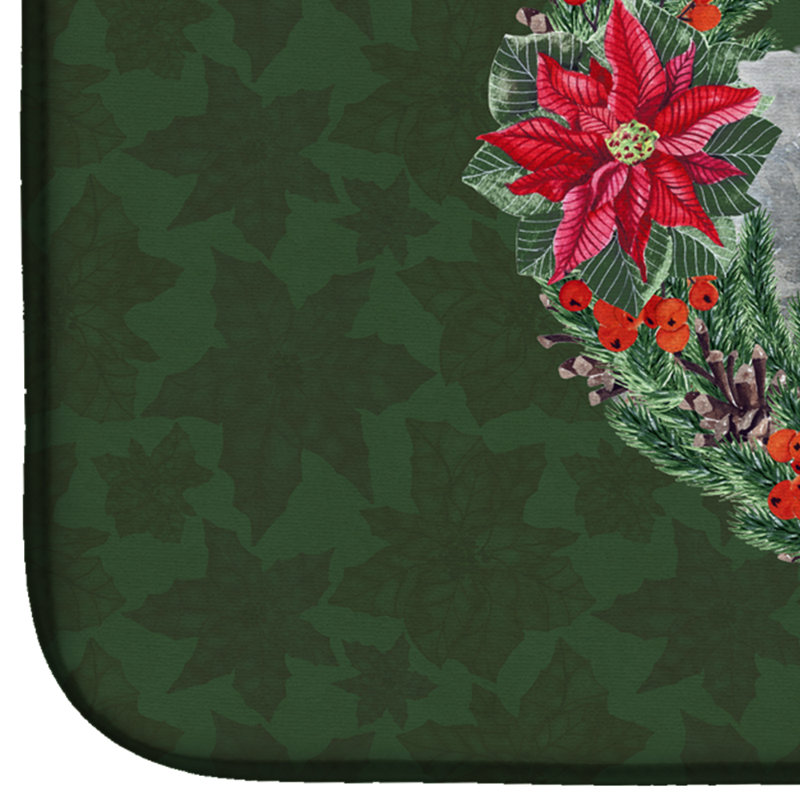 Tapis de séchage en couronne de poinsettia schnauzer