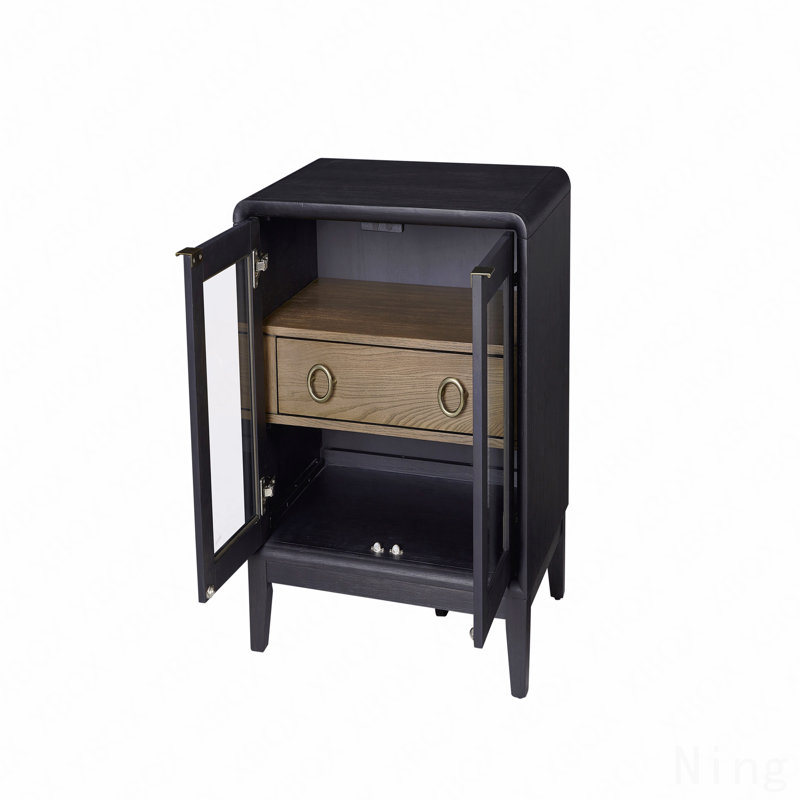 Table de chevet en verre