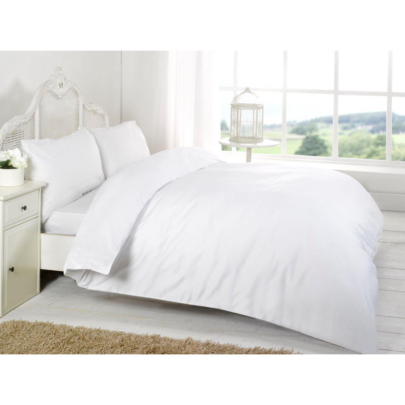 Kalos 100% Cotton Flatweave Flat Sheet, White, Super King (12")