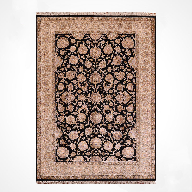 Tapis en laine beige noué à la main Original Original