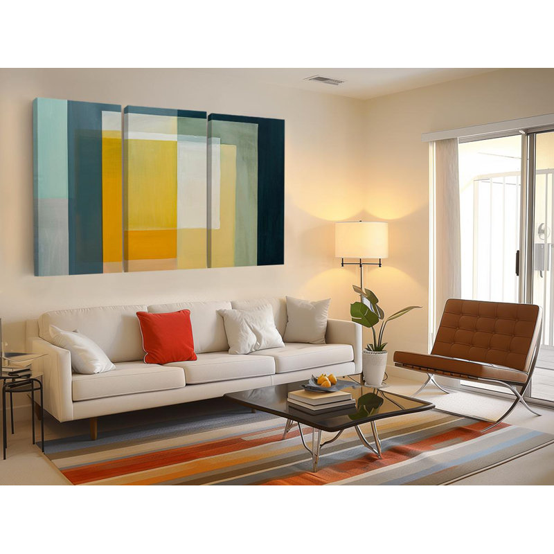 Reproduction d'art abstrait abstrait sur toile - art mural géométrique moderne, PRÊT À ÊTRE SUSPENDU