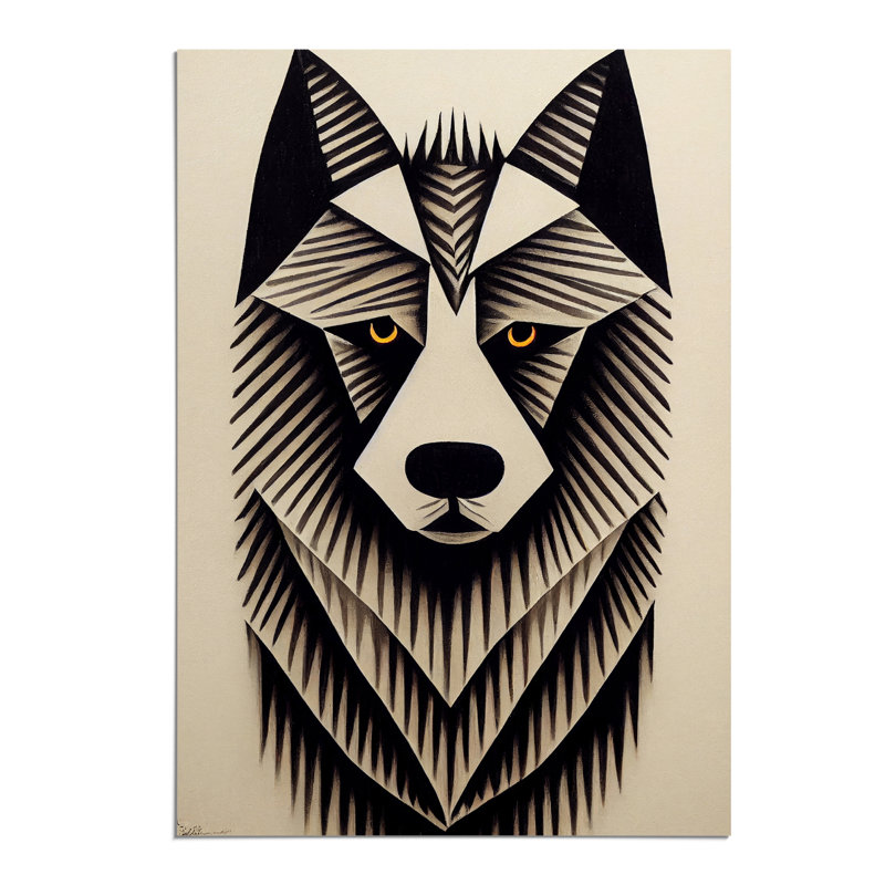Wolf Art Abstract No.1 - Wall Art, Paper, 42cm H x 29.7cm W, No Matte