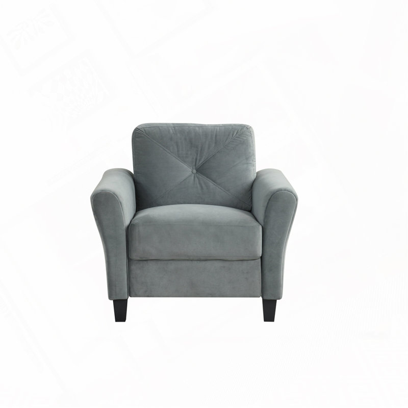 Velvet Accent Armchair, Grey