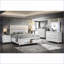 Table de chevet 2 tiroirs Modern Pearl White avec pieds en cristal acrylique