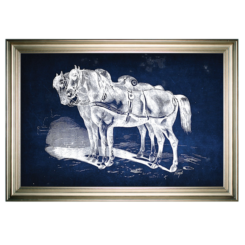 « équin assiette iii », impression, H 18 po x l 27 po x P 1,5 po, Pas de tapis, Toile tendue
