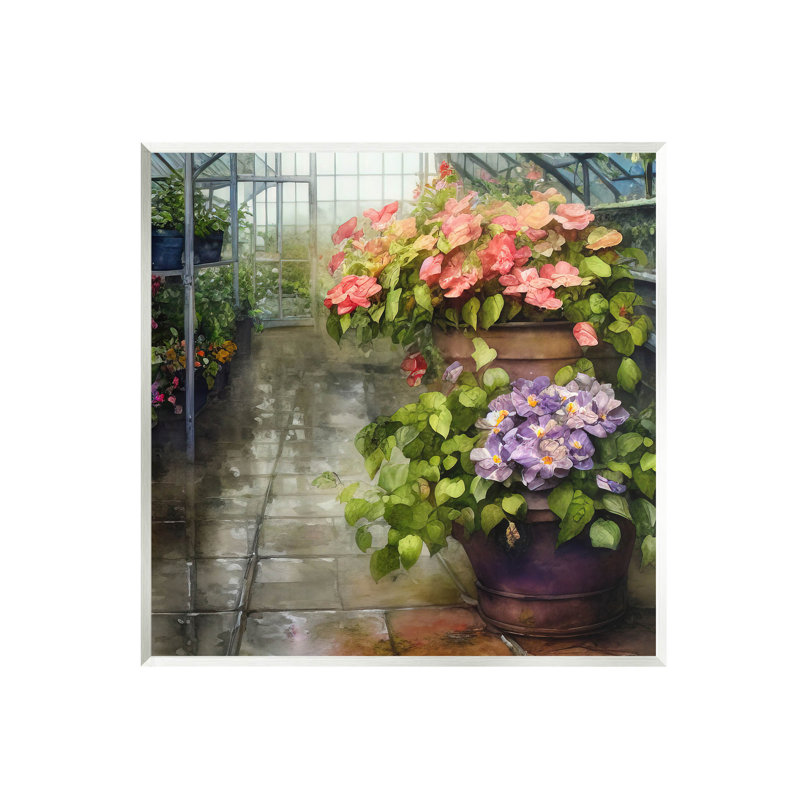 "Spring Blossoms Greenhouse Garden", art mural par Alpenglow, L 24 po x H 24 po x P 1,5 po, Toile tendue