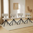 Stylish Modern Fabric Upholstered Solid Metal Dining Chairs
