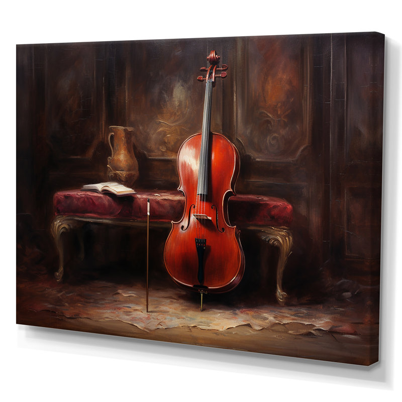 Violoncelle charisma profond bourgogne VI sur toile, H 30 po x l 40 po x P 1,5 po, Toile tendue