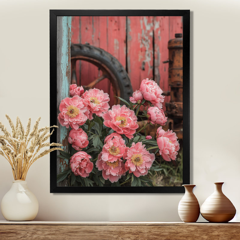 Bletsoe - Floral Canvas Wall Art, H 40 po x l 30 po, Noir, noir, noir, noir, Reproduction encadrée sans passe-partout