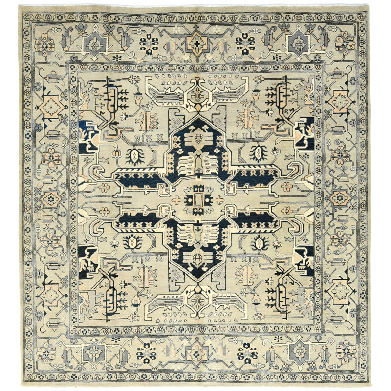 Tapis oriental tribal carré 8X8 One-of-a-Kind