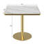 Table carrée bistro tulipe moderne avec plateau en faux marbre, facile à assembler, structure en métal robuste-651989346