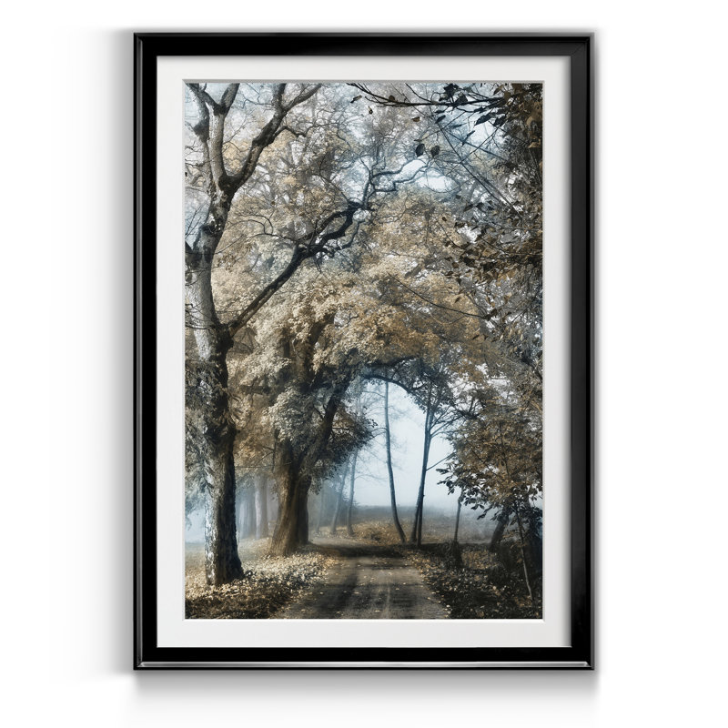 « La route de demain » - Tableau représentant un arbre et un chemin de campagne, encadré sous verre acrylique, grand format, idéal pour le salon.