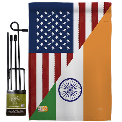 Double Sided 18.5 in. H x 13 in. W Polyester Flag set