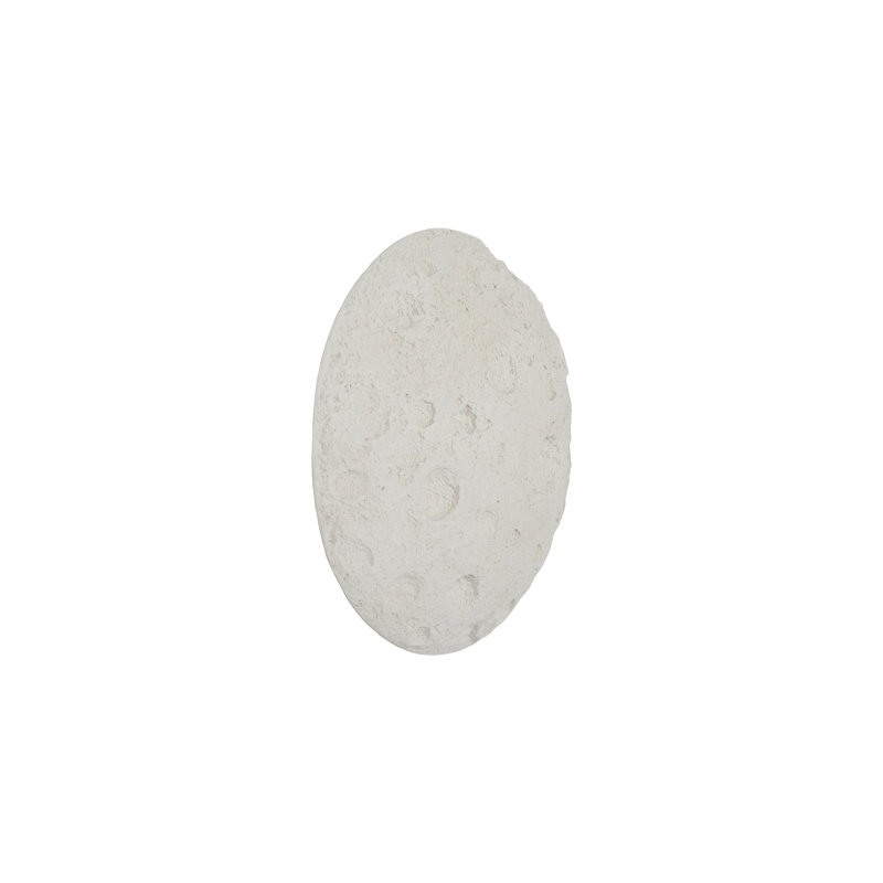 Crater Wall Art, 22", White Stone, White/Ivory