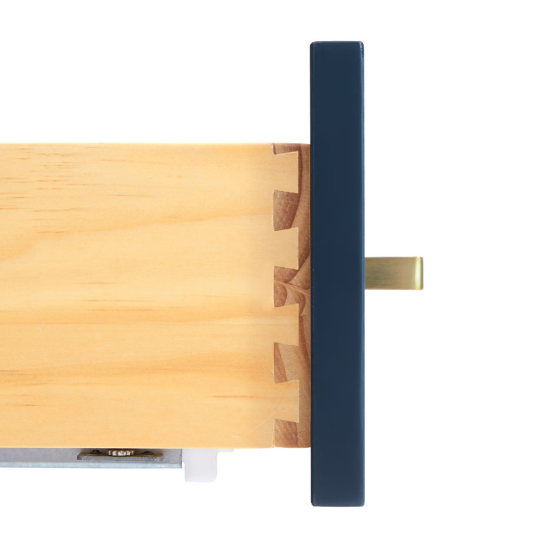 Cambridge 42'' W Single Bathroom Vanity Base, Midnight Blue, Satin Brass