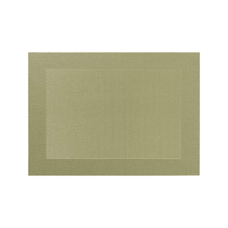 Ensemble de 4 napperons rectangulaires en vinyle, Vert olive