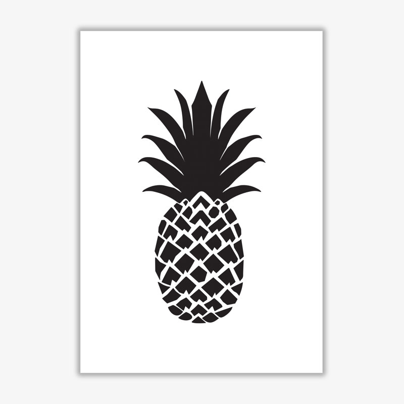 Black Pineapple 2 - Print, No Frame, 42 cm H x 30 cm W x 1 cm D