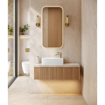 Lavabo de salle de bain en porcelaine vitrifiée 19,75 pouces Cantrio PS-020
