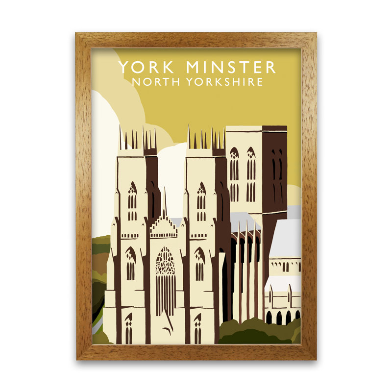 York Minster North Yorkshire by Richard O'Neill - Single Picture Frame Print, 42 cm H x 297 cm W, Honey Oak