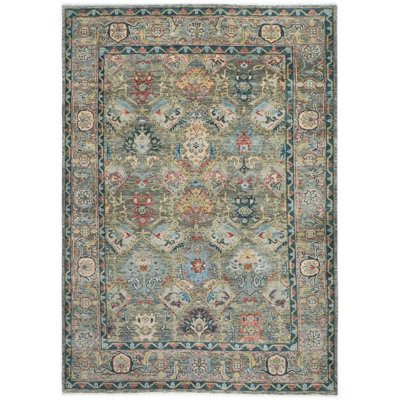 10'2"x14'1" Hand Knotted Wool Grey Oushak Arts and Crafts Rug