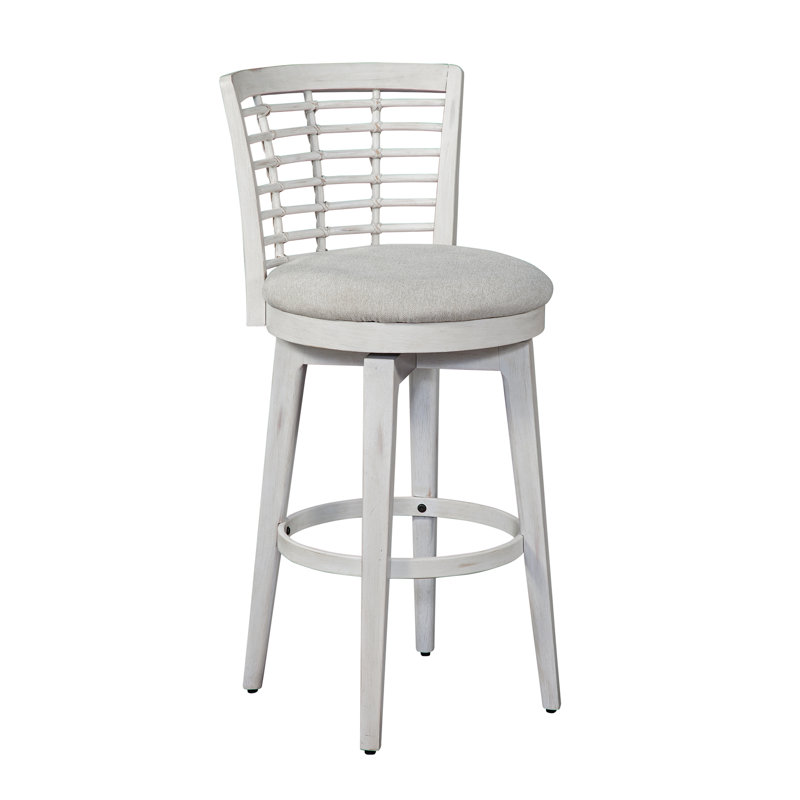 Beach Comber Counter Height Swivel Stool, Bar Stool (30" Seat Height), Whitewash
