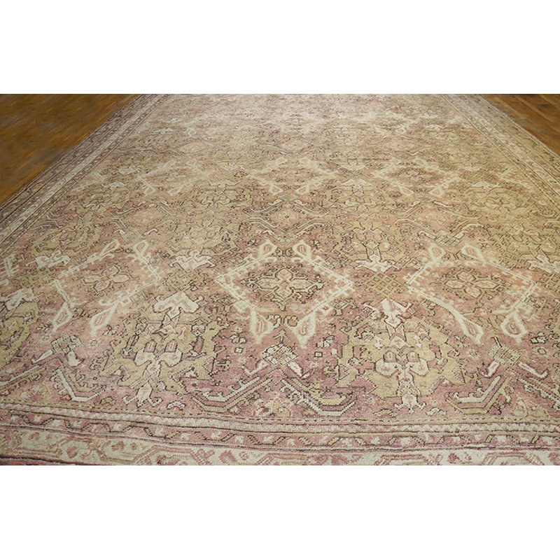 Decorative Light Color Allover Tribal Pattern Antique Oversized Turkish Oushak Carpet