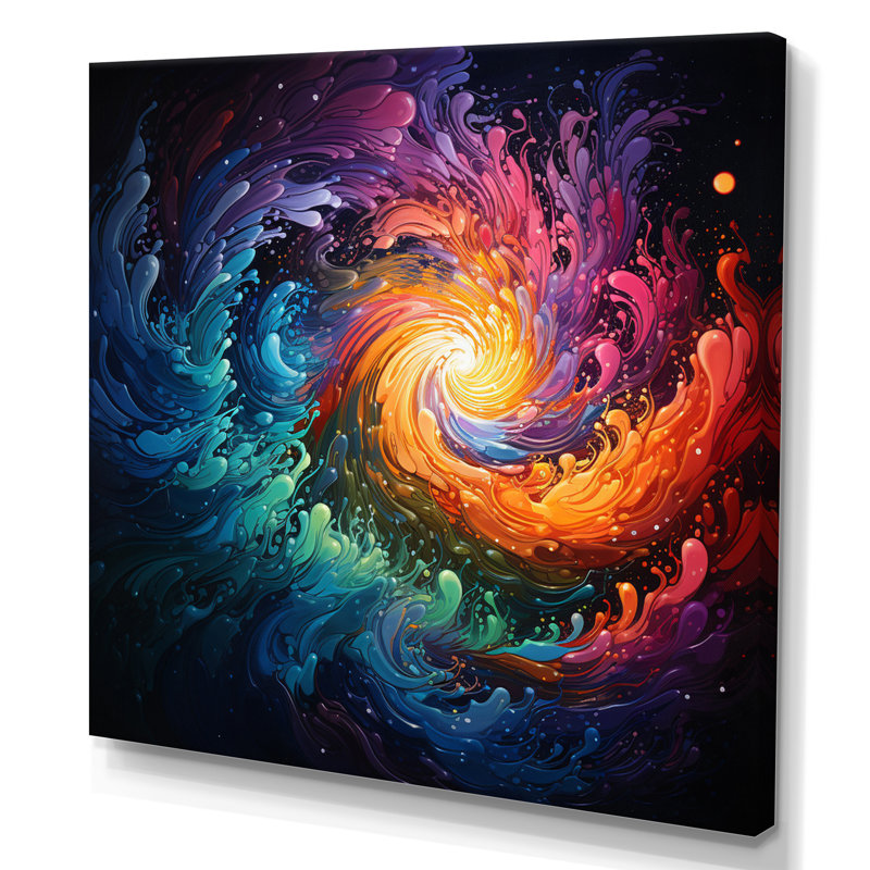 Neon Spin I sur toile, Toile tendue, H 16 po x l 16 po x P 1 po